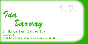 ida darvay business card